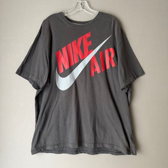 Nike sz‎ XXL gray red short sleeve swoosh spellout T-shirt - Picture 1 of 8